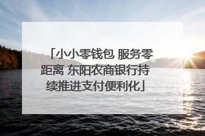 小小零钱包 服务零距离 东阳农商银行持续推进支付便利化